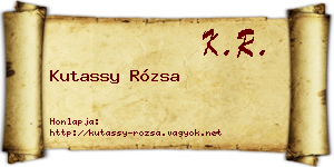 Kutassy Rózsa névjegykártya