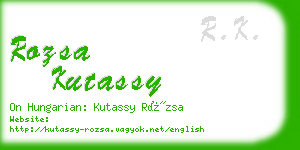 rozsa kutassy business card